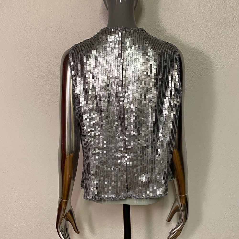 Holt Renfrew Silver Sequin Top, 14 - Picture 6 of 10